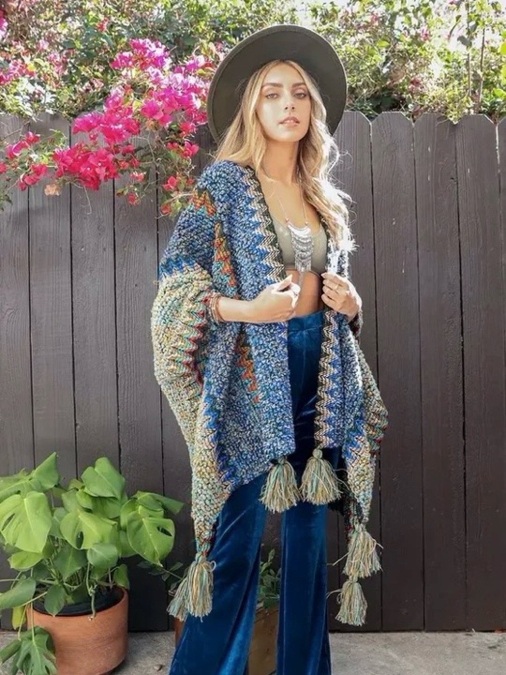 Dream Weaver Crochet Ruana Sweater Kimono